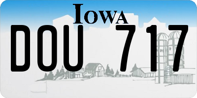 IA license plate DOU717