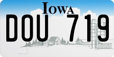 IA license plate DOU719