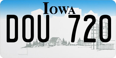 IA license plate DOU720