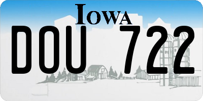IA license plate DOU722
