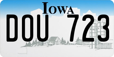 IA license plate DOU723