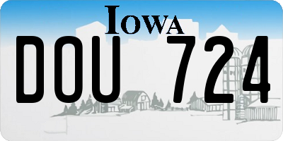 IA license plate DOU724