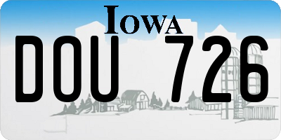 IA license plate DOU726
