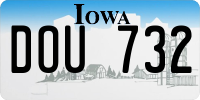 IA license plate DOU732