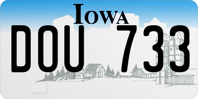 IA license plate DOU733
