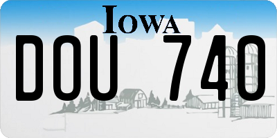IA license plate DOU740