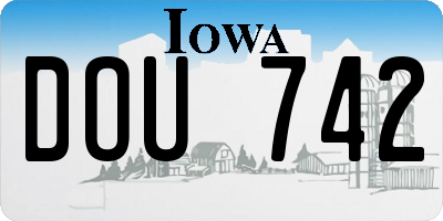 IA license plate DOU742