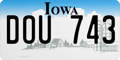 IA license plate DOU743