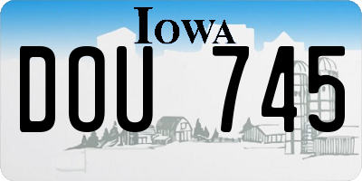 IA license plate DOU745