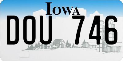 IA license plate DOU746