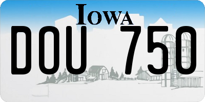 IA license plate DOU750