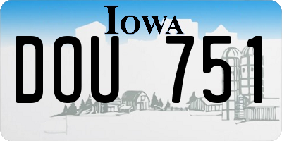 IA license plate DOU751