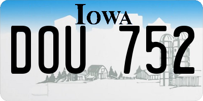 IA license plate DOU752
