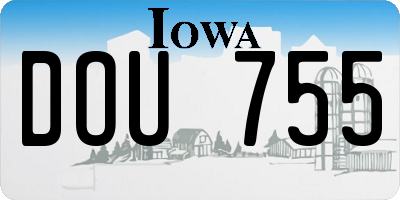 IA license plate DOU755