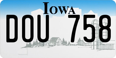 IA license plate DOU758