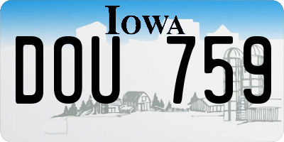IA license plate DOU759