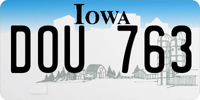 IA license plate DOU763