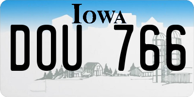 IA license plate DOU766