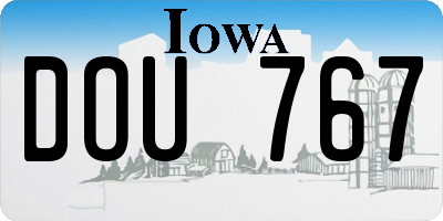 IA license plate DOU767