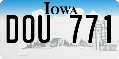 IA license plate DOU771