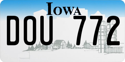 IA license plate DOU772