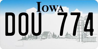 IA license plate DOU774