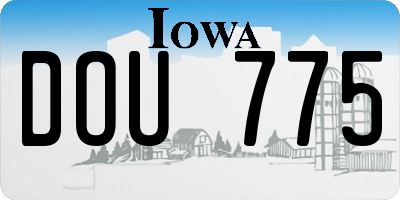 IA license plate DOU775