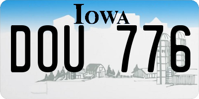 IA license plate DOU776