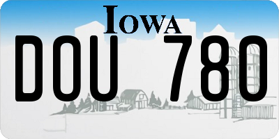 IA license plate DOU780