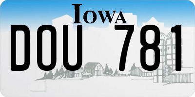 IA license plate DOU781