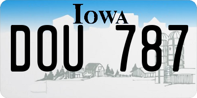 IA license plate DOU787