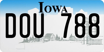 IA license plate DOU788