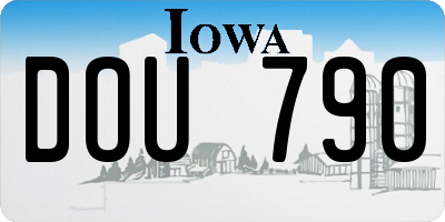 IA license plate DOU790