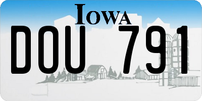 IA license plate DOU791