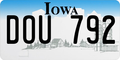 IA license plate DOU792