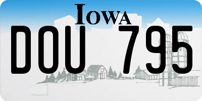 IA license plate DOU795