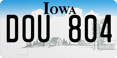 IA license plate DOU804