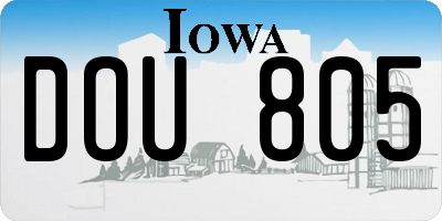 IA license plate DOU805