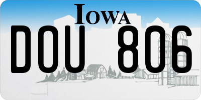 IA license plate DOU806
