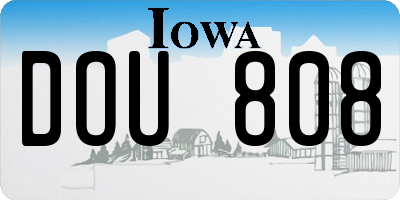 IA license plate DOU808