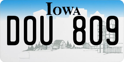 IA license plate DOU809