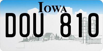 IA license plate DOU810
