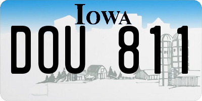 IA license plate DOU811