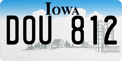IA license plate DOU812