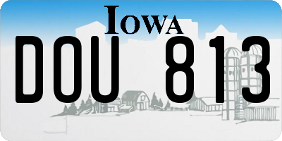 IA license plate DOU813