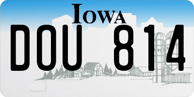 IA license plate DOU814
