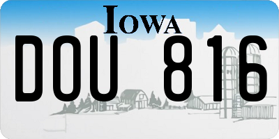 IA license plate DOU816