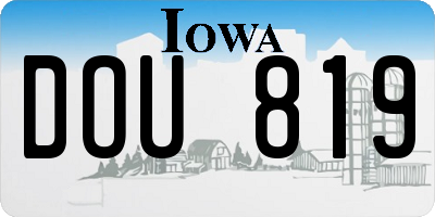 IA license plate DOU819