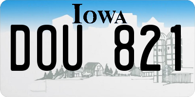 IA license plate DOU821