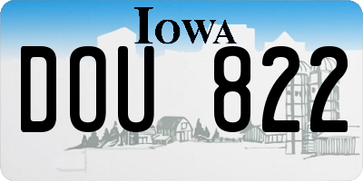 IA license plate DOU822